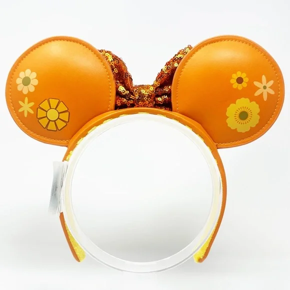 EUC EPCOT Flower & Garden Orange Bird Ears Headband - Picture 2 of 2